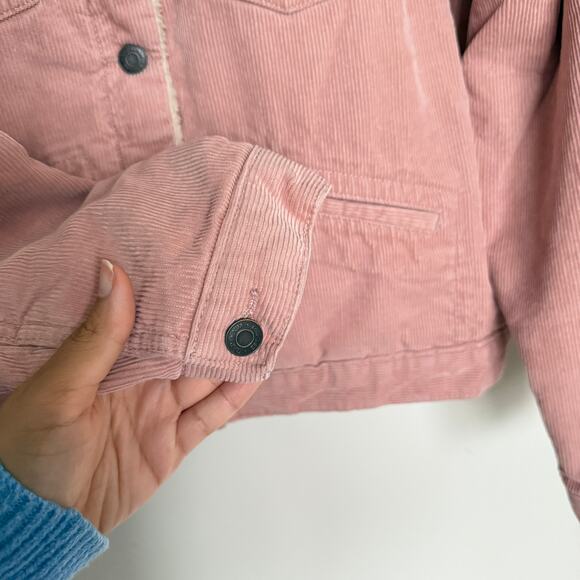 VTG Gap Denim Womens Jacket XL Sherpa Lined Icon Pink Trucker Y2K Camp Western - Picture 4 of 9